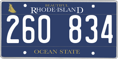 RI license plate 260834