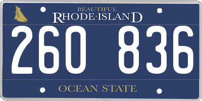 RI license plate 260836
