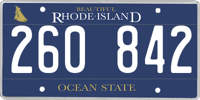 RI license plate 260842