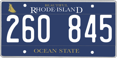 RI license plate 260845