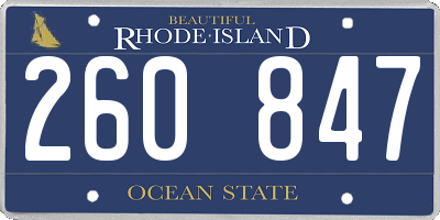 RI license plate 260847