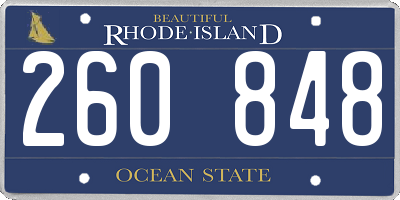 RI license plate 260848