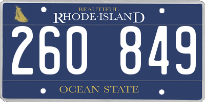 RI license plate 260849