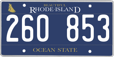RI license plate 260853