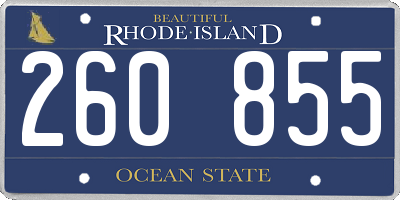 RI license plate 260855
