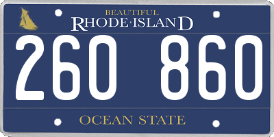 RI license plate 260860