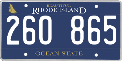 RI license plate 260865