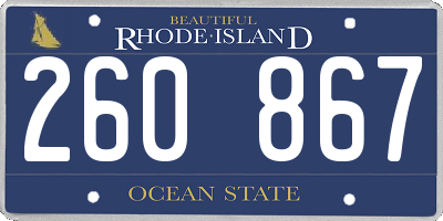 RI license plate 260867