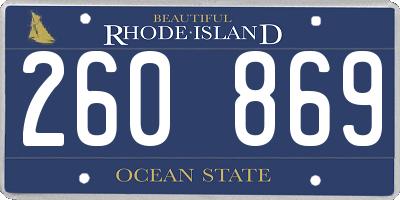 RI license plate 260869