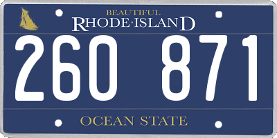 RI license plate 260871
