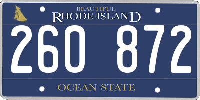 RI license plate 260872