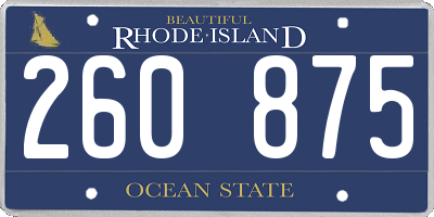 RI license plate 260875