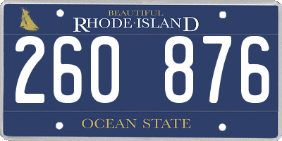 RI license plate 260876