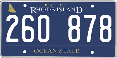 RI license plate 260878