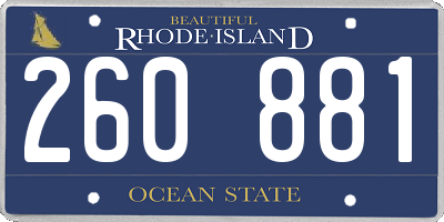 RI license plate 260881