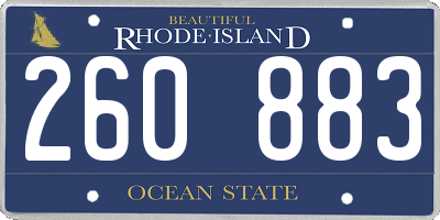 RI license plate 260883
