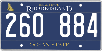 RI license plate 260884