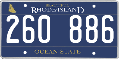 RI license plate 260886