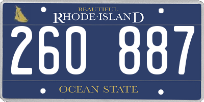 RI license plate 260887