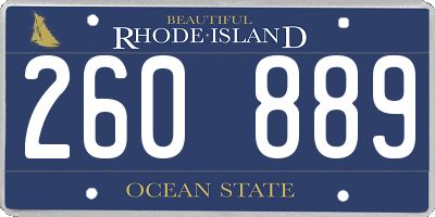 RI license plate 260889
