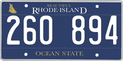 RI license plate 260894