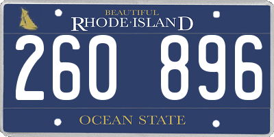RI license plate 260896