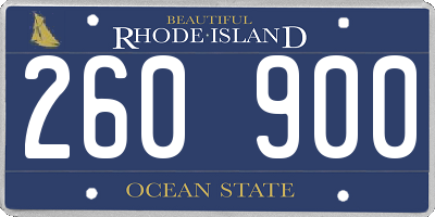 RI license plate 260900