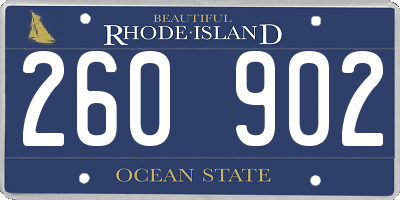 RI license plate 260902