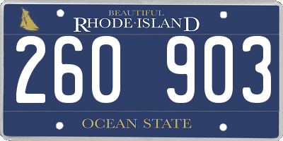 RI license plate 260903