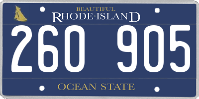 RI license plate 260905