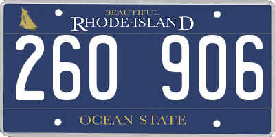 RI license plate 260906