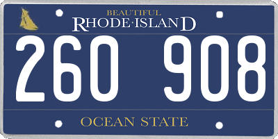 RI license plate 260908