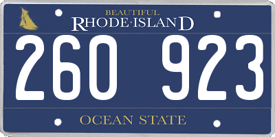 RI license plate 260923