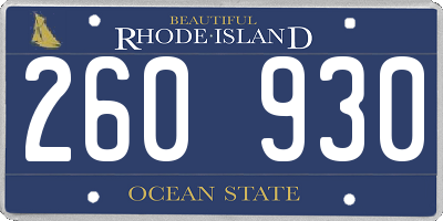 RI license plate 260930