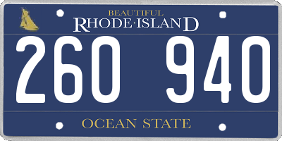 RI license plate 260940