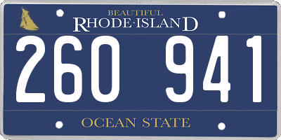 RI license plate 260941