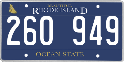 RI license plate 260949