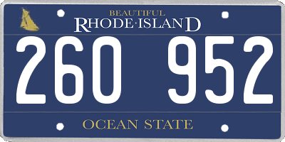 RI license plate 260952
