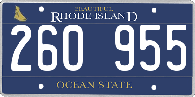 RI license plate 260955