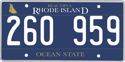 RI license plate 260959