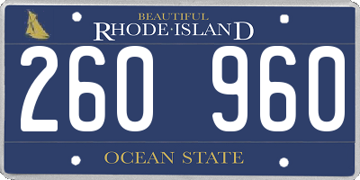 RI license plate 260960
