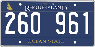 RI license plate 260961