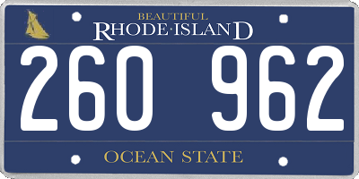 RI license plate 260962
