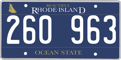 RI license plate 260963