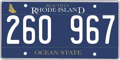 RI license plate 260967