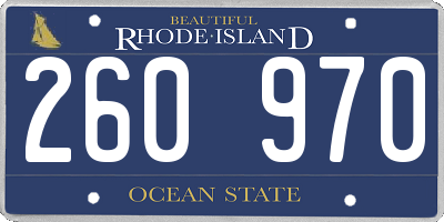 RI license plate 260970