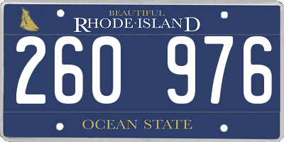 RI license plate 260976