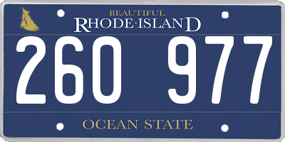 RI license plate 260977
