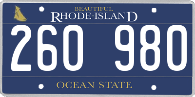 RI license plate 260980