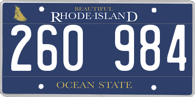 RI license plate 260984
